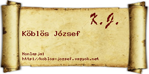 Köblös József névjegykártya